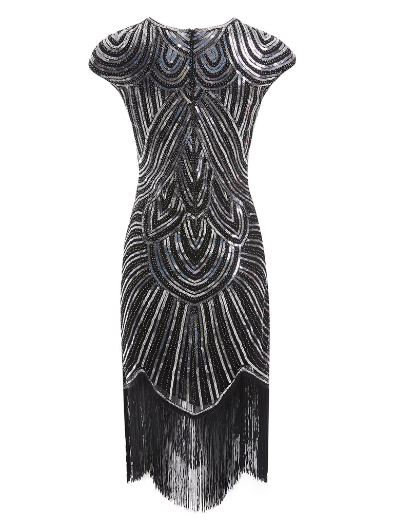 1920ER WEINROT PAILLETTEN PERLEN FRANSEN KLEID