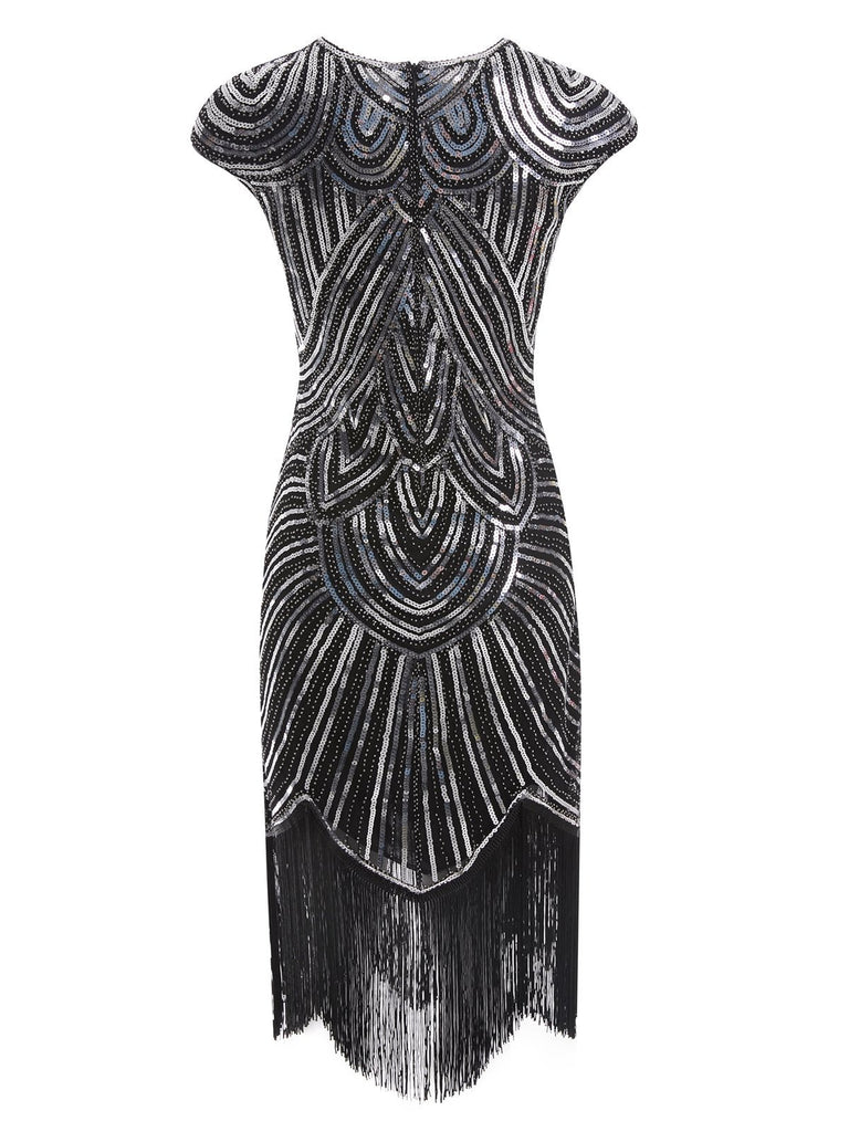 1920ER PAILLETTEN PERLEN FRANSEN KLEID
