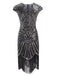 1920ER PAILLETTEN PERLEN FRANSEN KLEID