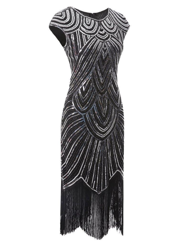 1920ER PAILLETTEN PERLEN FRANSEN KLEID