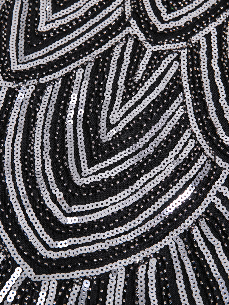 1920ER GOLD PAILLETTEN PERLEN FRANSEN KLEID