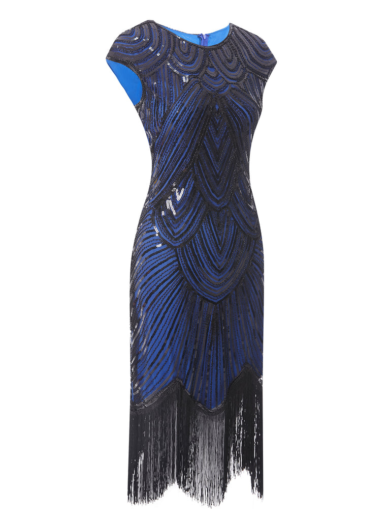 1920ER  PAILLETTEN PERLEN FRANSEN KLEID