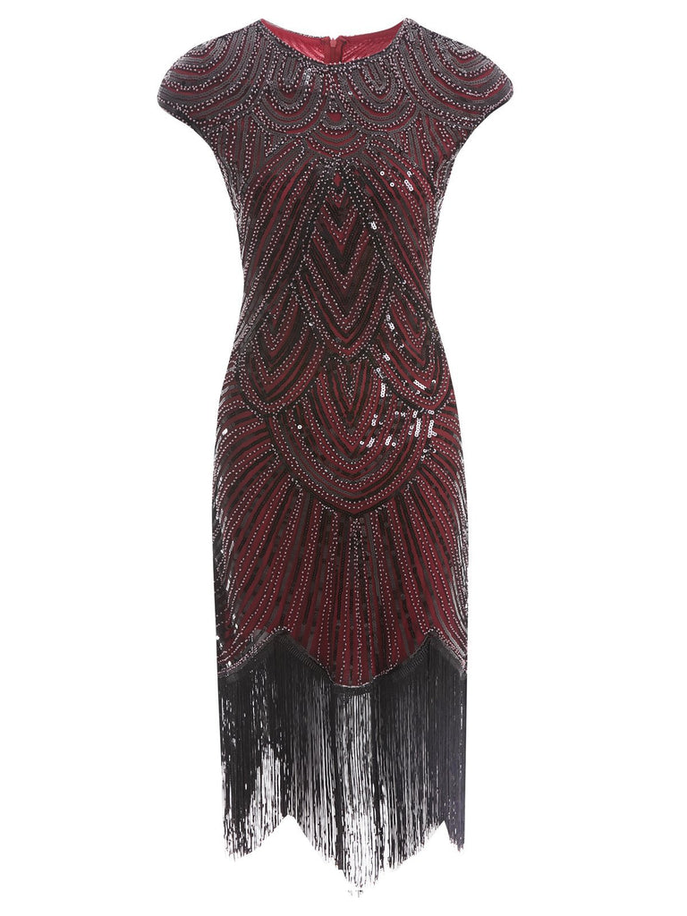 1920ER PAILLETTEN PERLEN FRANSEN KLEID