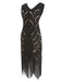 SCHWARZ 1920ER PAILLETTEN FRANSEN FLAPPER KLEID