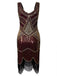 1920ER WEINROT PAILLEETTEN FRANSEN FLAPPER KLEID