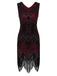WEINROT 1920ER PAILLETTEN FRANSEN FLAPPER KLEID