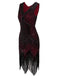 WEINROT 1920ER PAILLETTEN FRANSEN FLAPPER KLEID