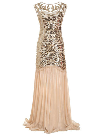 1920ER PAILLETTEN PERLEN VINTAGE ABENDKLEID