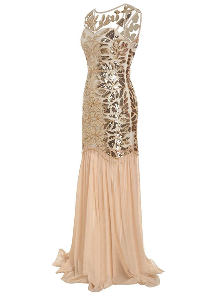 1920ER PAILLETTEN PERLEN VINTAGE ABENDKLEID