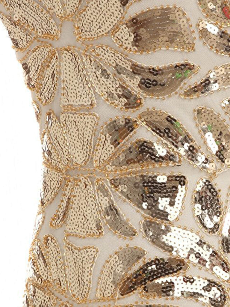 1920ER PAILLETTEN PERLEN VINTAGE ABENDKLEID