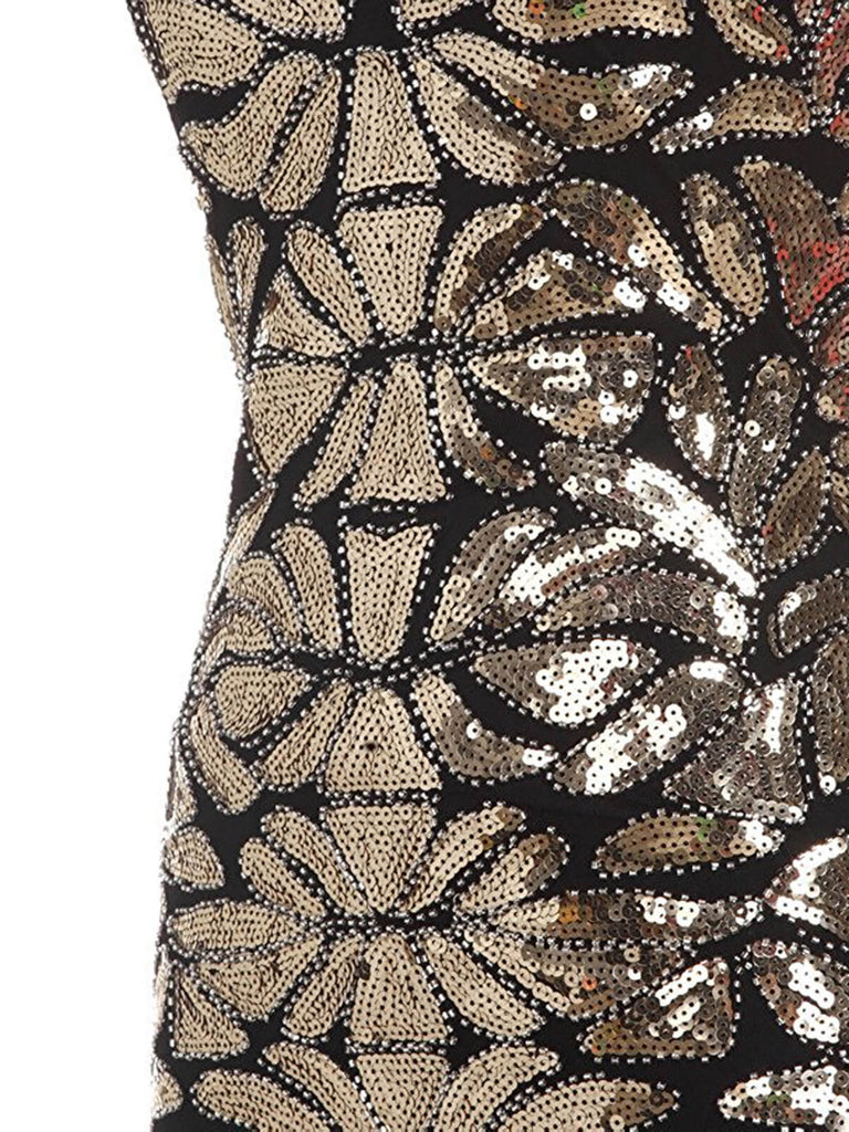 1920ER PAILLETTEN PERLEN VINTAGE ABENDKLEID