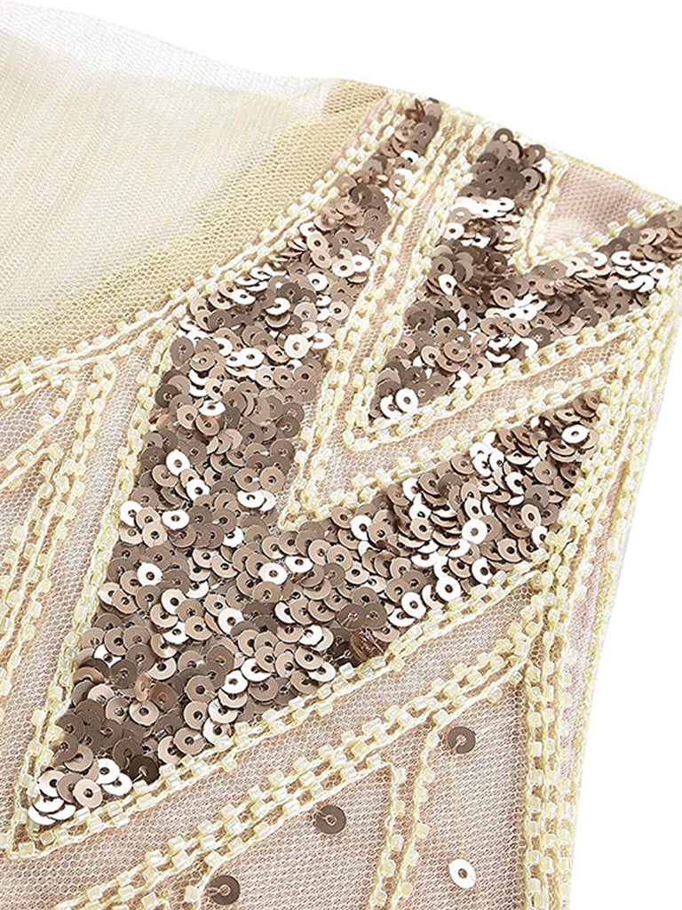 1920ER PAILLETTEN PERLEN VINTAGE ABENDKLEID