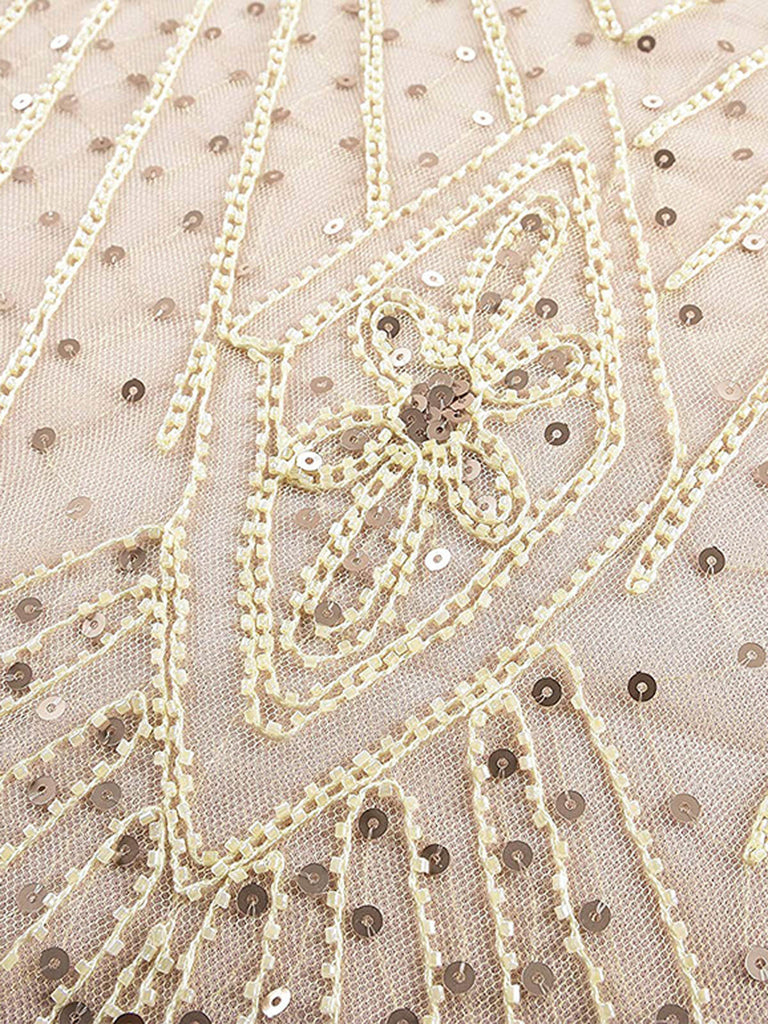 1920ER PAILLETTEN PERLEN VINTAGE ABENDKLEID