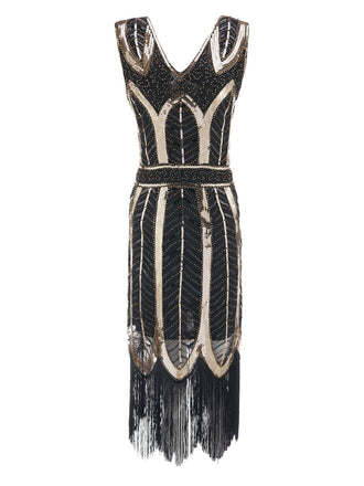 1920ER VINTAGE FRANSEN PAILLETTEN PARTY KLEID