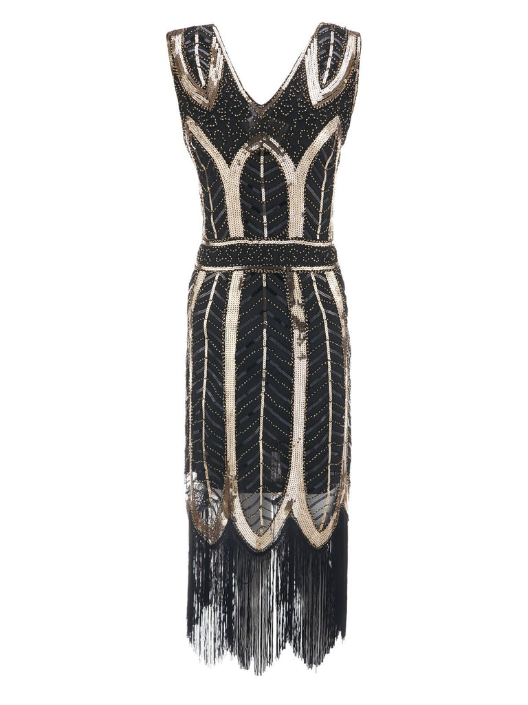1920ER VINTAGE FRANSEN PAILLETTEN PARTY KLEID