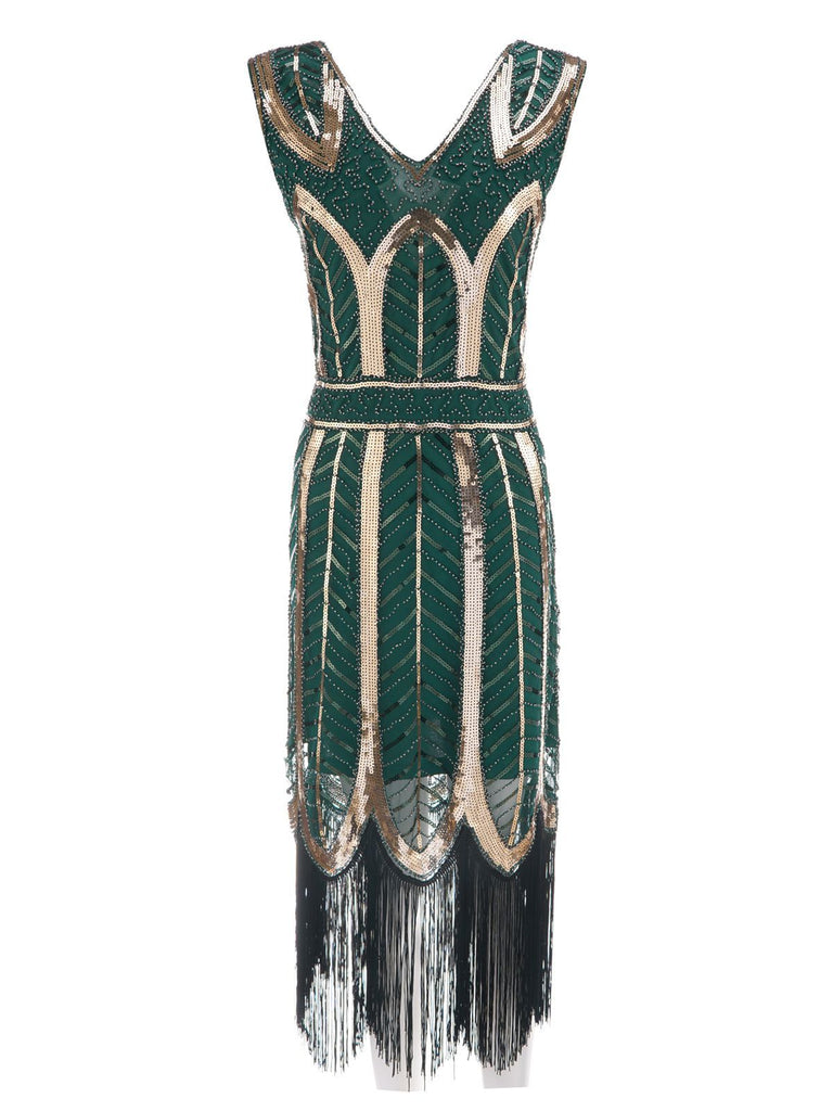 1920ER VINTAGE FRANSEN PAILLETTEN PARTY KLEID