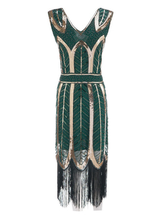 1920ER VINTAGE FRANSEN PAILLETTEN PARTY KLEID