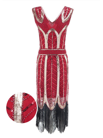 1920ER VINTAGE FRANSEN PAILLETTEN PARTY KLEID