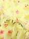 Gelb 3D Blumen Puffärmeln Swing Kleid