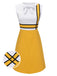 [Vorverkauf] Weißes & Gelbes Schleifenknoten Patchwork Kleid