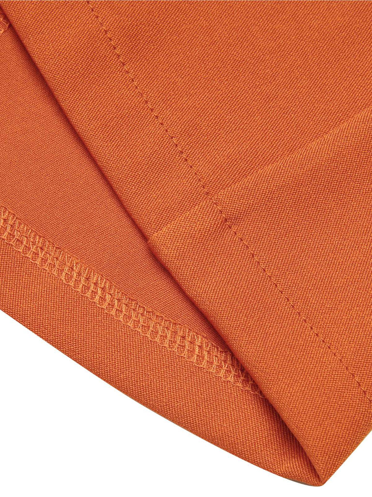 2PCS Orange 1960er Blumen Hemd & Rock