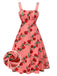 Rosa Kleid Mit Hoher Taille Und Hosenträgern