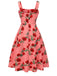 Rosa Kleid Mit Hoher Taille Und Hosenträgern