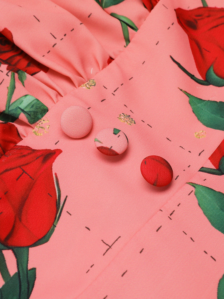 Rosa Kleid Mit Hoher Taille Und Hosenträgern