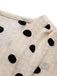 [Vorverkauf] Beige 1940er Tupfen Bogen V-Ausschnitt Bluse