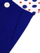 Blauer 1950er Polka Dot Geknöpfter Romper
