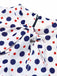 Blauer 1950er Polka Dot Geknöpfter Romper