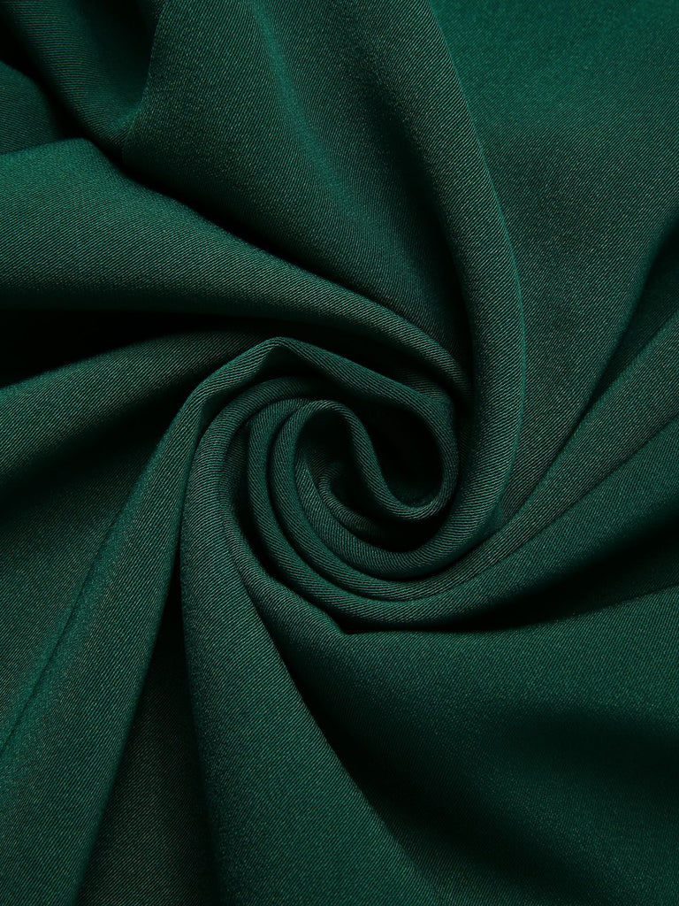 Grüner 1930er Solid V-Ausschnitt Jumpsuit