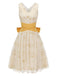 Gelbes 1950er Mesh Patchwork Swing Kleid