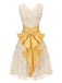 Gelbes 1950er Mesh Patchwork Swing Kleid
