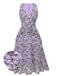 [Vorverkauf] Lila 1930er Schmetterling V-Ausschnitt Ärmelloses Kleid