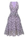 [Vorverkauf] Lila 1930er Schmetterling V-Ausschnitt Ärmelloses Kleid