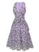 [Vorverkauf] Lila 1930er Schmetterling V-Ausschnitt Ärmelloses Kleid