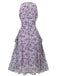 [Vorverkauf] Lila 1930er Schmetterling V-Ausschnitt Ärmelloses Kleid