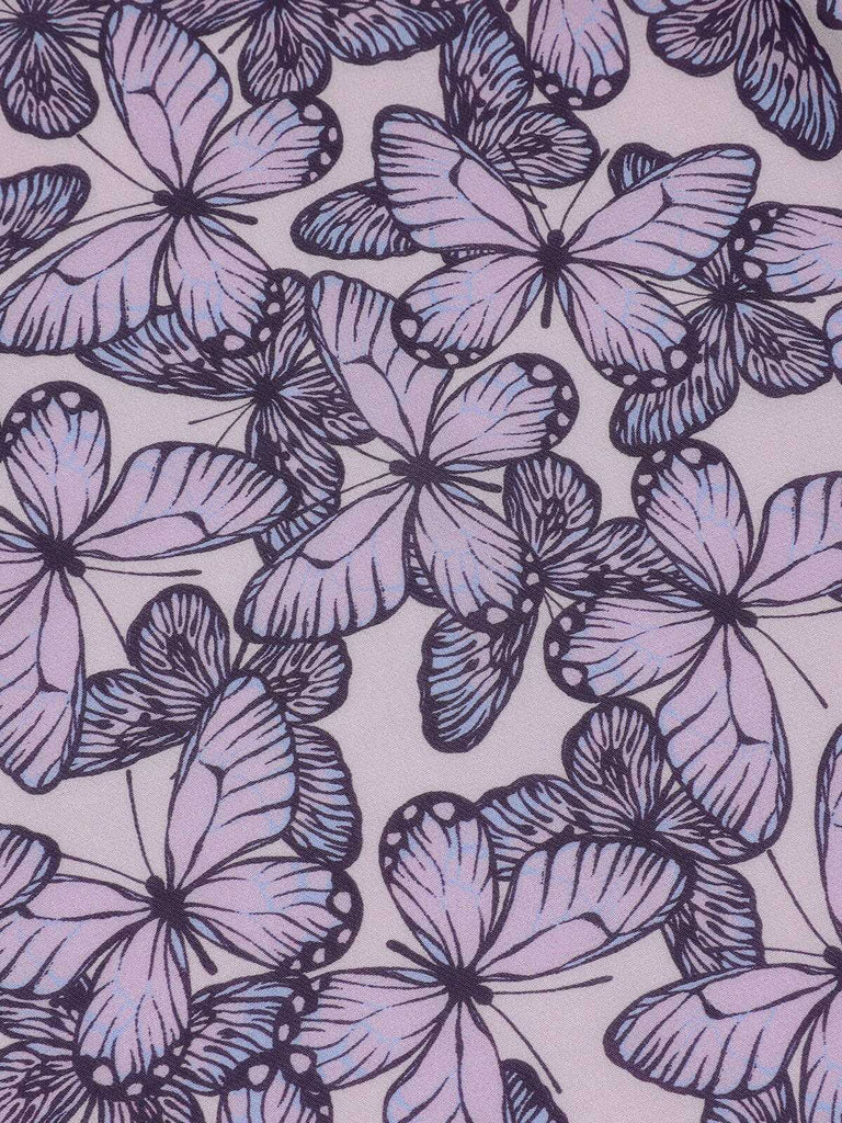 [Vorverkauf] Lila 1930er Schmetterling V-Ausschnitt Ärmelloses Kleid