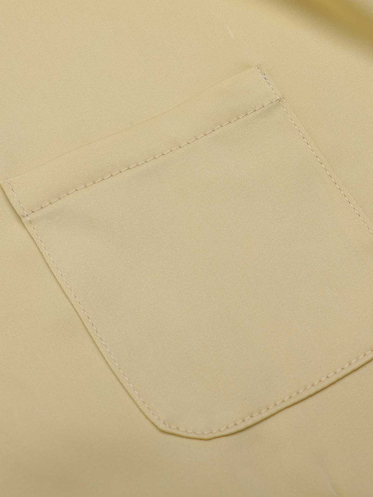 Gelbe 1940er Revers Puffärmel solide Bluse