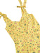 1950er Floral Schnürung Schulter V-Ausschnitt Swing Kleid