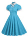 1950er Stehkragen Polka Dot Flared Klied