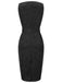 Schwarz 1960er Uni Ärmellos Schmetterlinge Gürtel Kleid
