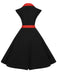 Schwarz 1950er Halloween Tupfen Swing Kleid