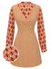 2PCS Orange 1960er Bluse & Tweed Mini Kleid