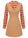 2PCS Orange 1960er Bluse & Tweed Mini Kleid