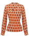 2PCS Orange 1960er Bluse & Tweed Mini Kleid