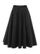 Schwarzer 1950er elastischer Taille Faltenrock