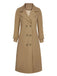 Khakifarbener 1940er Zweireiher Trenchcoat mit Knopfleiste