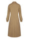 Khakifarbener 1940er Zweireiher Trenchcoat mit Knopfleiste